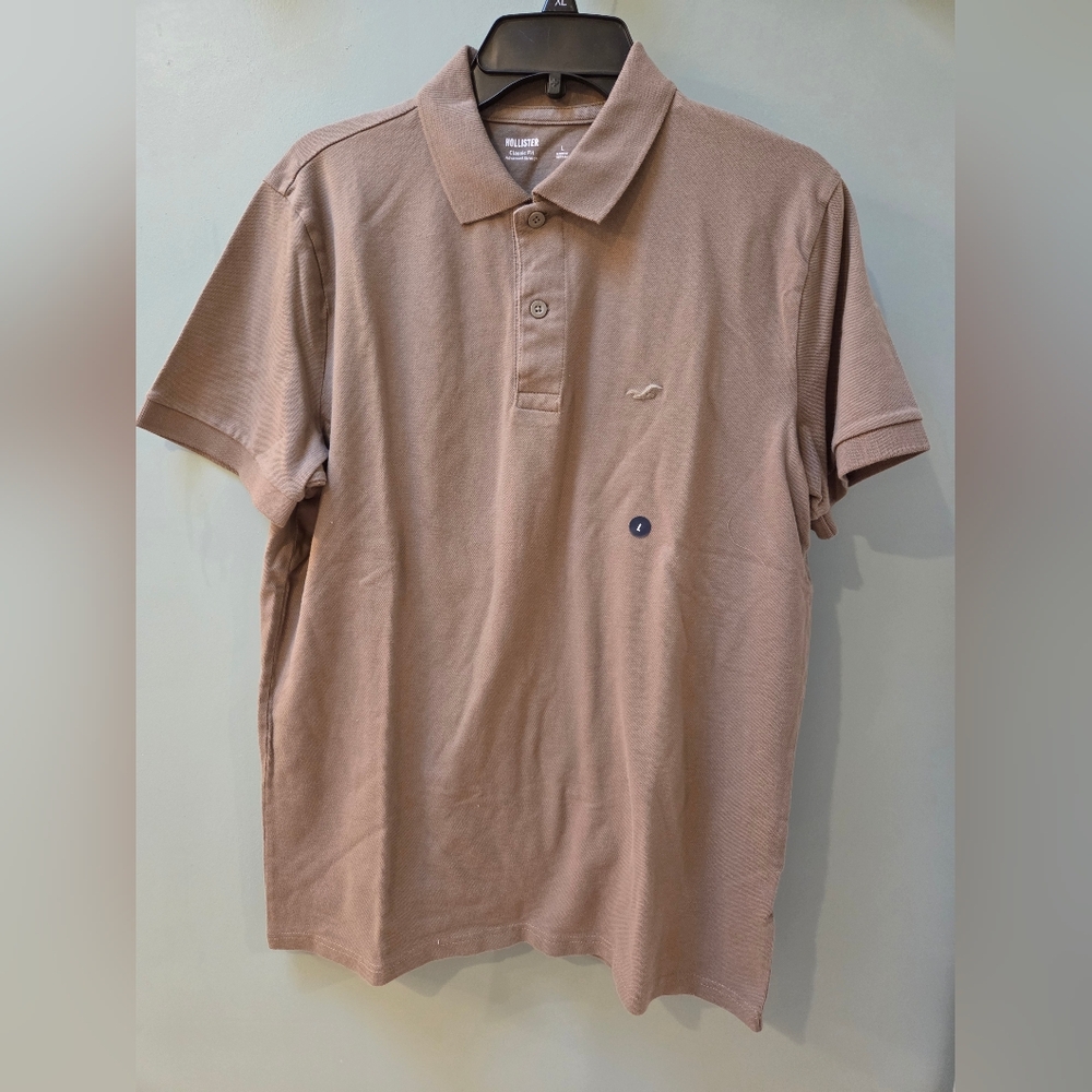 Hollister Light Brown/Tan Polo Shirt NWT